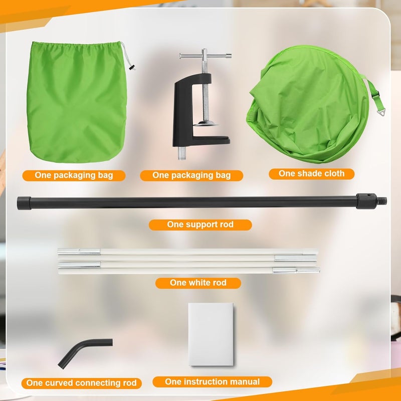 P Polerden Green office cubicle desk shade，Portable Office cubicle Shade to Block Overhead Light，Adjustable Desk Shade for Cubicle to Block Light & Reduce Glare - Image 5